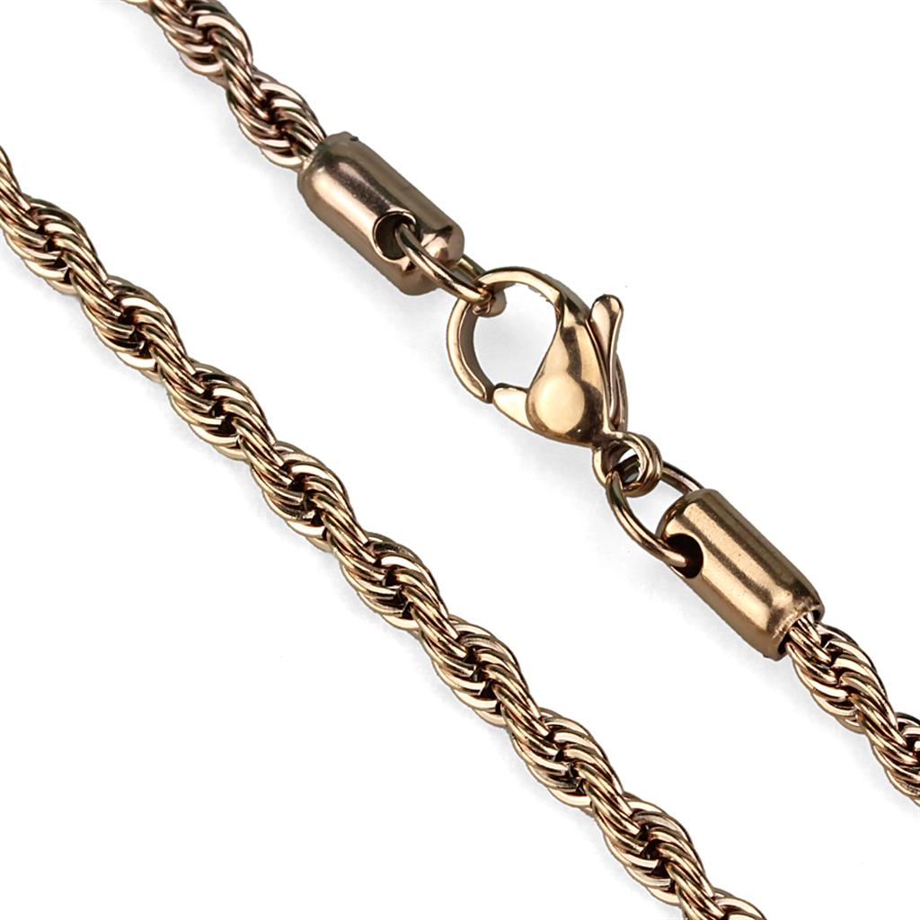 TK2434R - IP Rose Gold(Ion Plating) Stainless Steel Chain with No